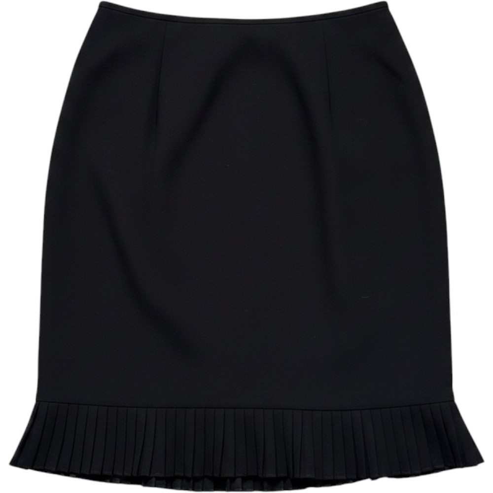 Le Suit Petite Black Pleated Hem Pencil Skirt Size 12P